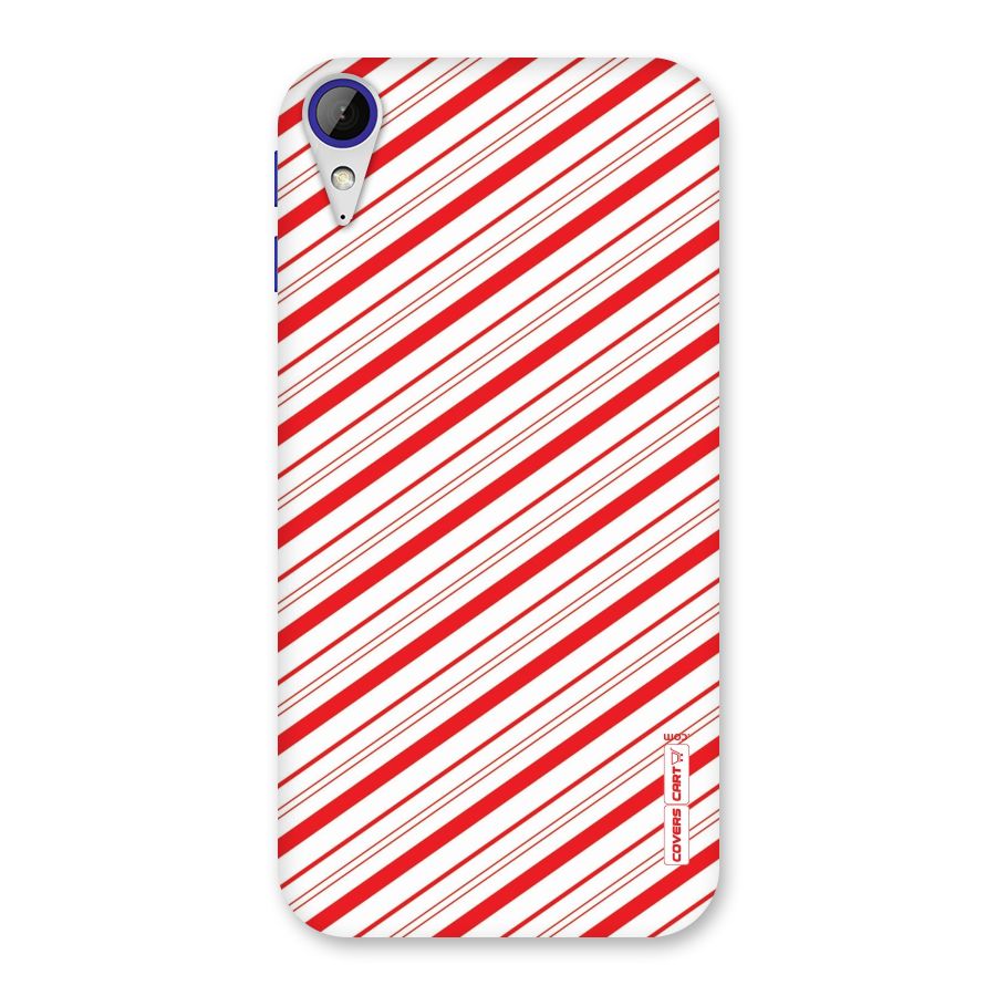 Red And White Diagonal Stripes Back Case for Desire 830