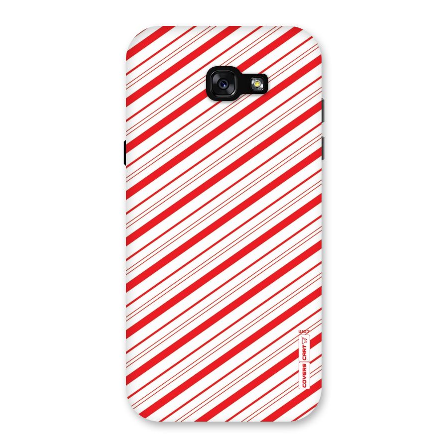 Red And White Diagonal Stripes Back Case for Galaxy A7 (2017)