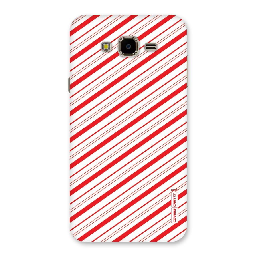 Red And White Diagonal Stripes Back Case for Galaxy J7 Nxt