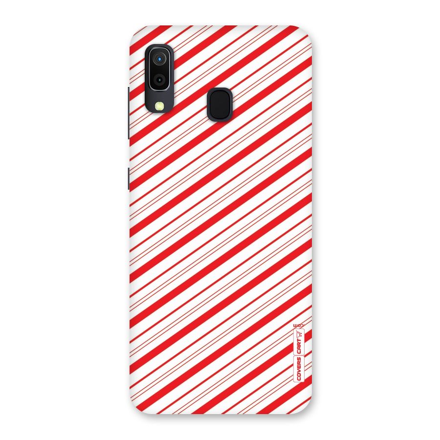 Red And White Diagonal Stripes Back Case for Galaxy M10s