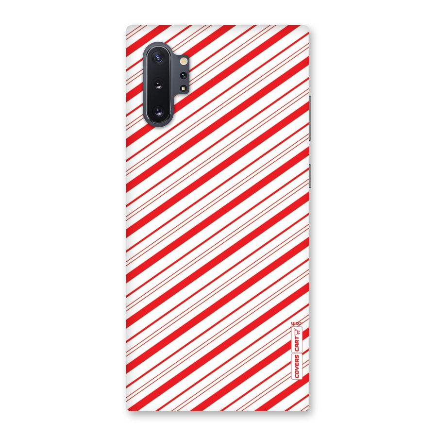 Red And White Diagonal Stripes Back Case for Galaxy Note 10 Plus