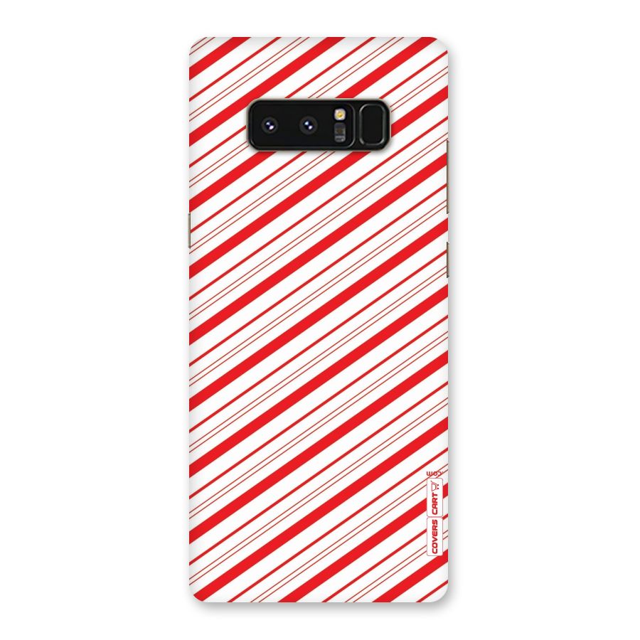 Red And White Diagonal Stripes Back Case for Galaxy Note 8