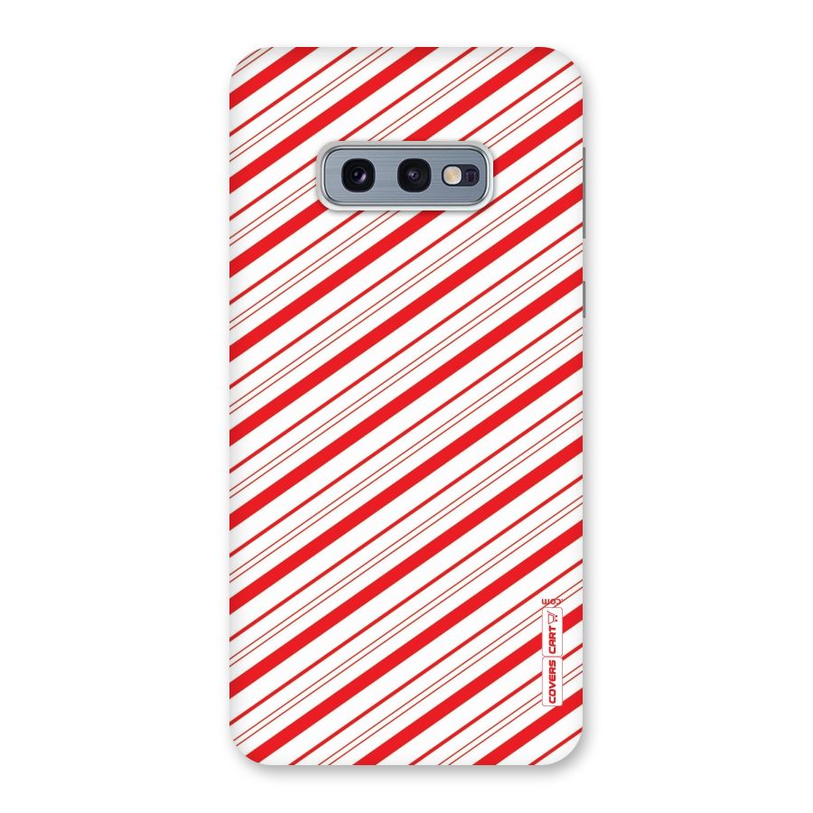 Red And White Diagonal Stripes Back Case for Galaxy S10e