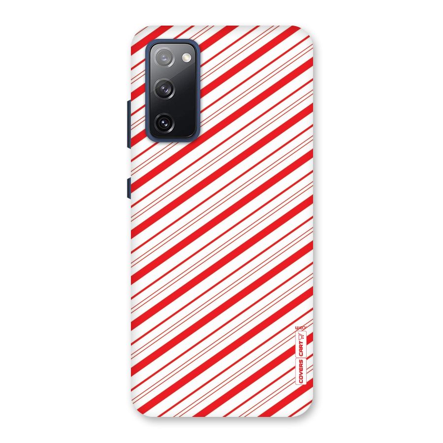 Red And White Diagonal Stripes Back Case for Galaxy S20 FE