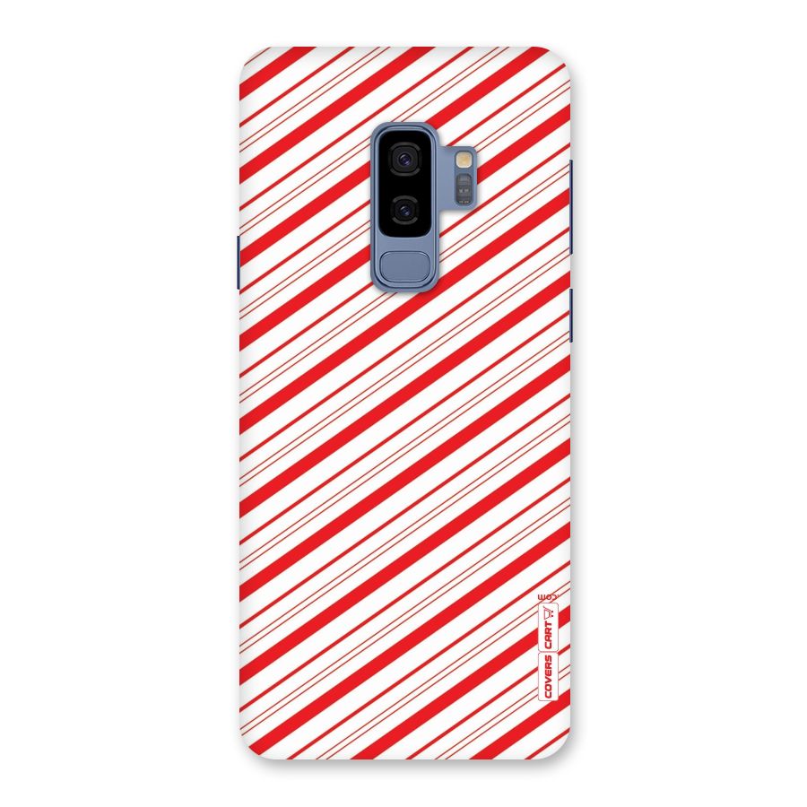Red And White Diagonal Stripes Back Case for Galaxy S9 Plus