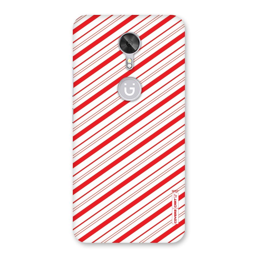 Red And White Diagonal Stripes Back Case for Gionee A1
