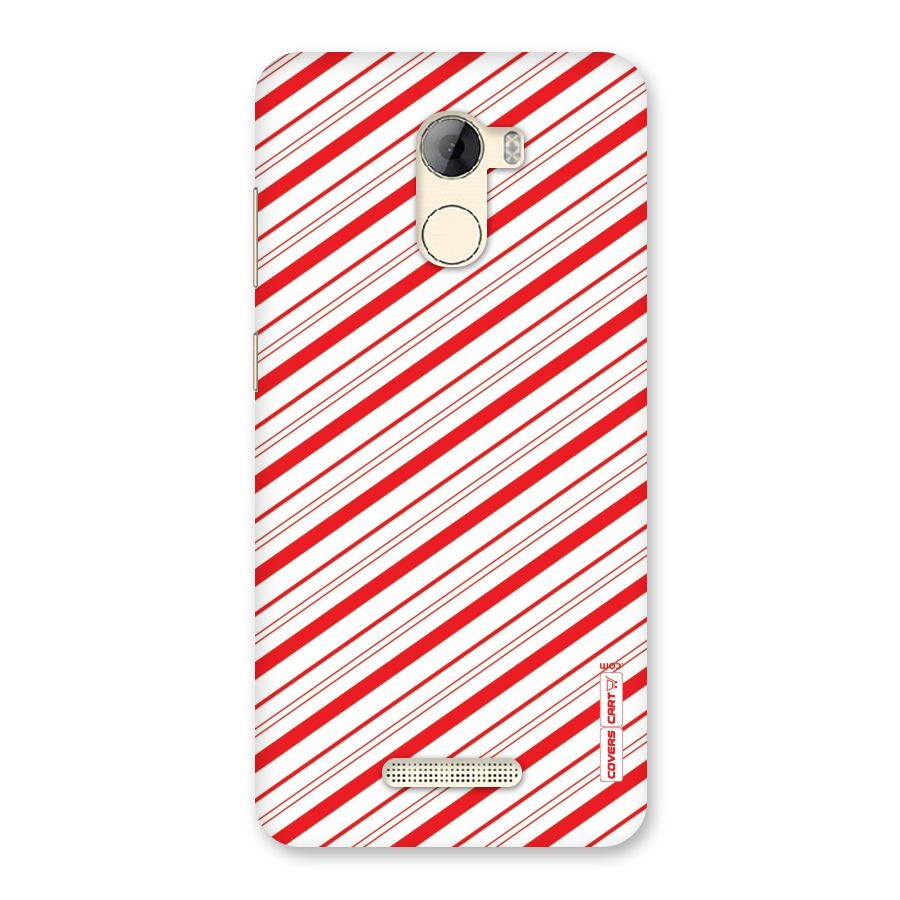 Red And White Diagonal Stripes Back Case for Gionee A1 LIte