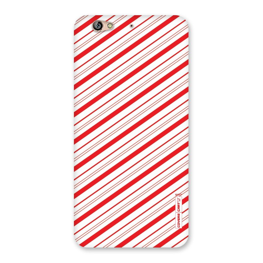 Red And White Diagonal Stripes Back Case for Gionee S6