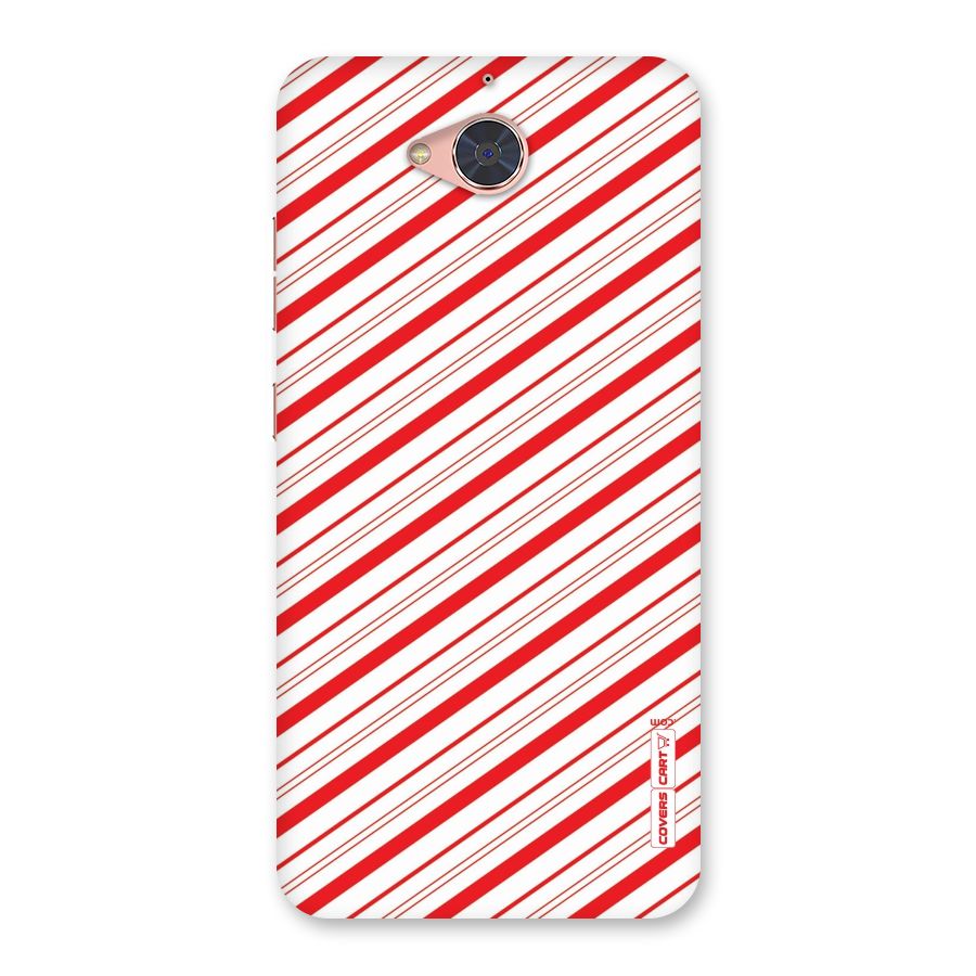 Red And White Diagonal Stripes Back Case for Gionee S6 Pro