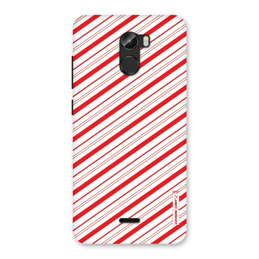 Red And White Diagonal Stripes Back Case for Gionee X1