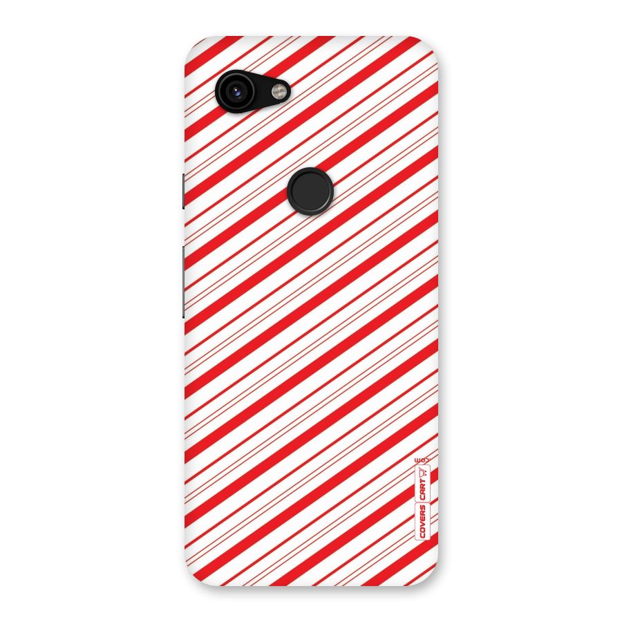 Red And White Diagonal Stripes Back Case for Google Pixel 3a