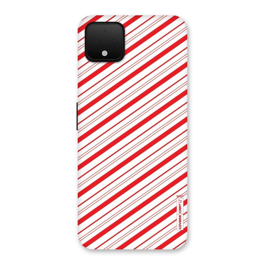 Red And White Diagonal Stripes Back Case for Google Pixel 4 XL