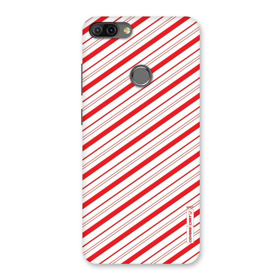 Red And White Diagonal Stripes Back Case for Infinix Hot 6 Pro