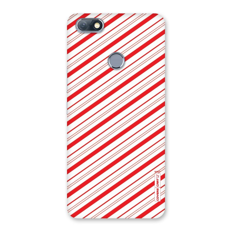 Red And White Diagonal Stripes Back Case for Infinix Note 5