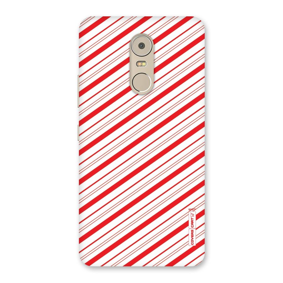 Red And White Diagonal Stripes Back Case for Lenovo K6 Note