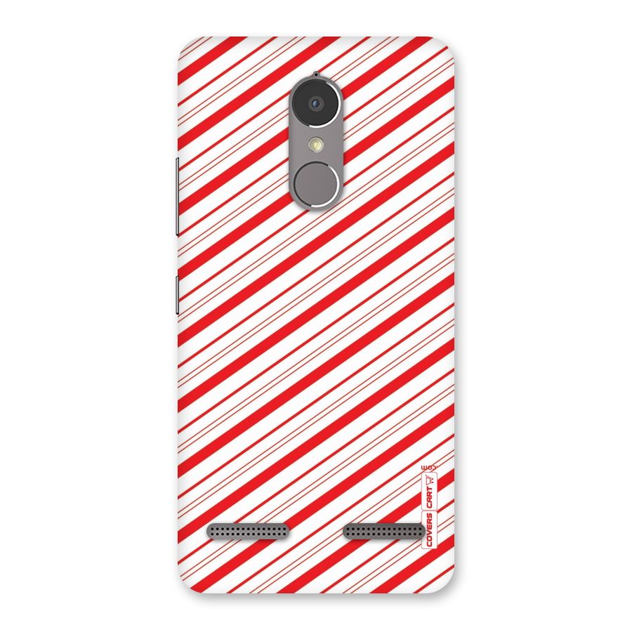 Red And White Diagonal Stripes Back Case for Lenovo K6 Power