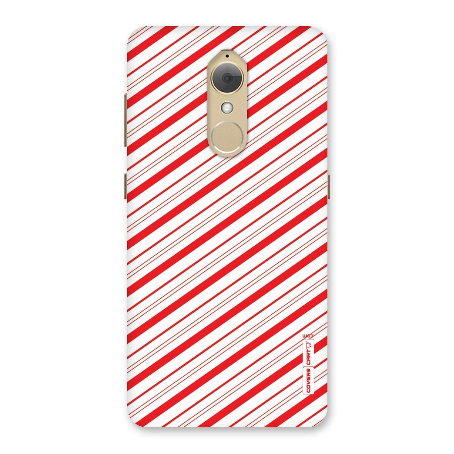 Red And White Diagonal Stripes Back Case for Lenovo K8