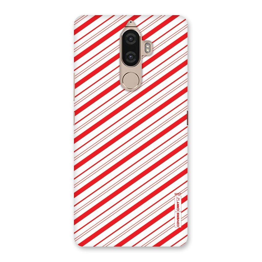 Red And White Diagonal Stripes Back Case for Lenovo K8 Note