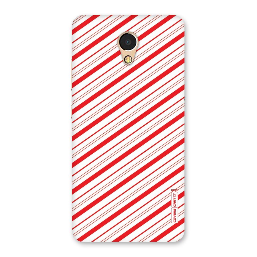 Red And White Diagonal Stripes Back Case for Lenovo P2