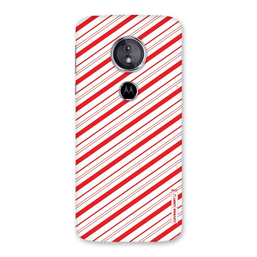 Red And White Diagonal Stripes Back Case for Moto E5