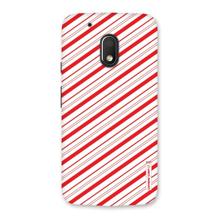 Red And White Diagonal Stripes Back Case for Moto G4 Play