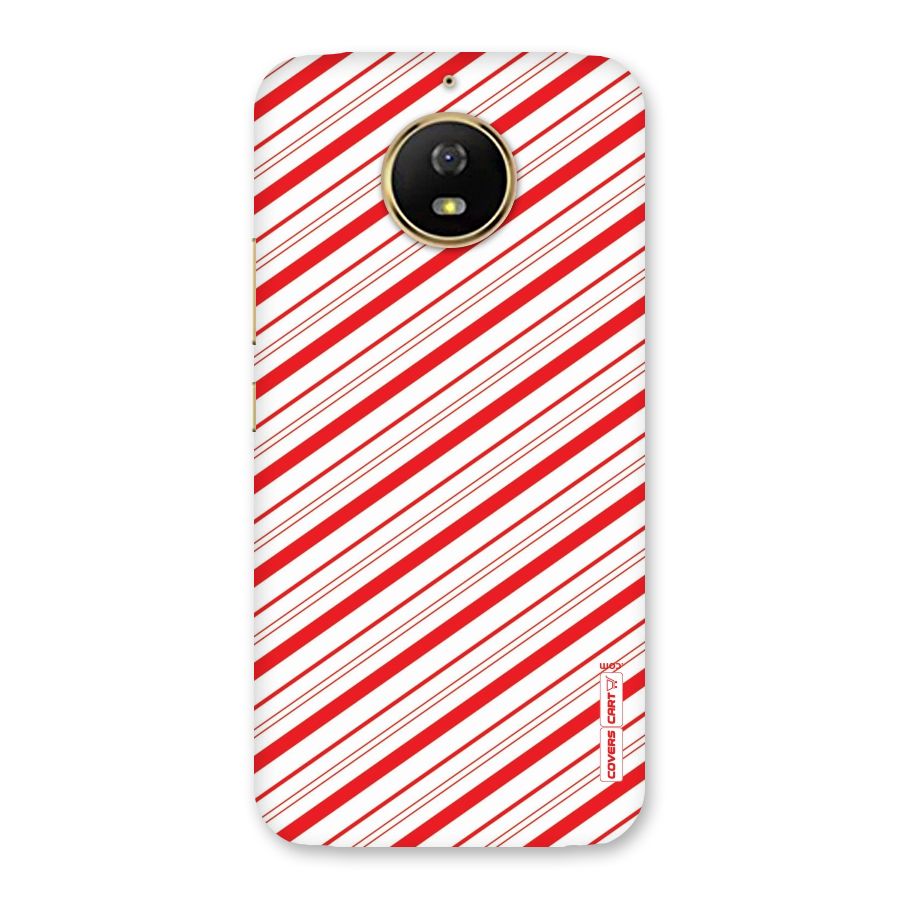Red And White Diagonal Stripes Back Case for Moto G5s