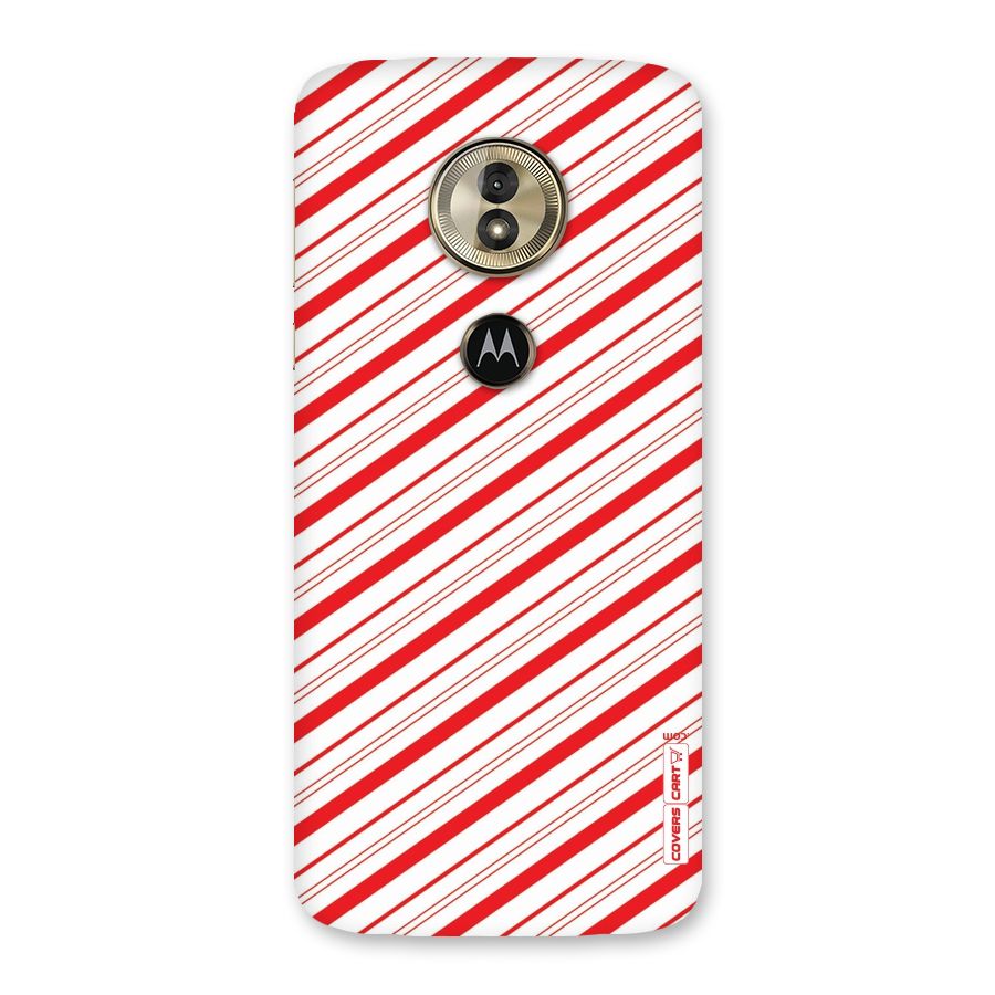 Red And White Diagonal Stripes Back Case for Moto G6 Play