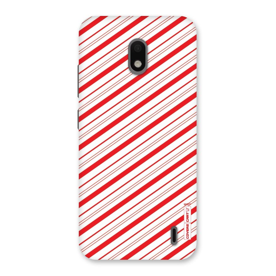 Red And White Diagonal Stripes Back Case for Nokia 2.2