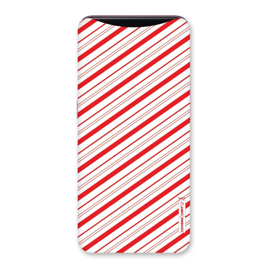 Red And White Diagonal Stripes Back Case for Oppo Find X