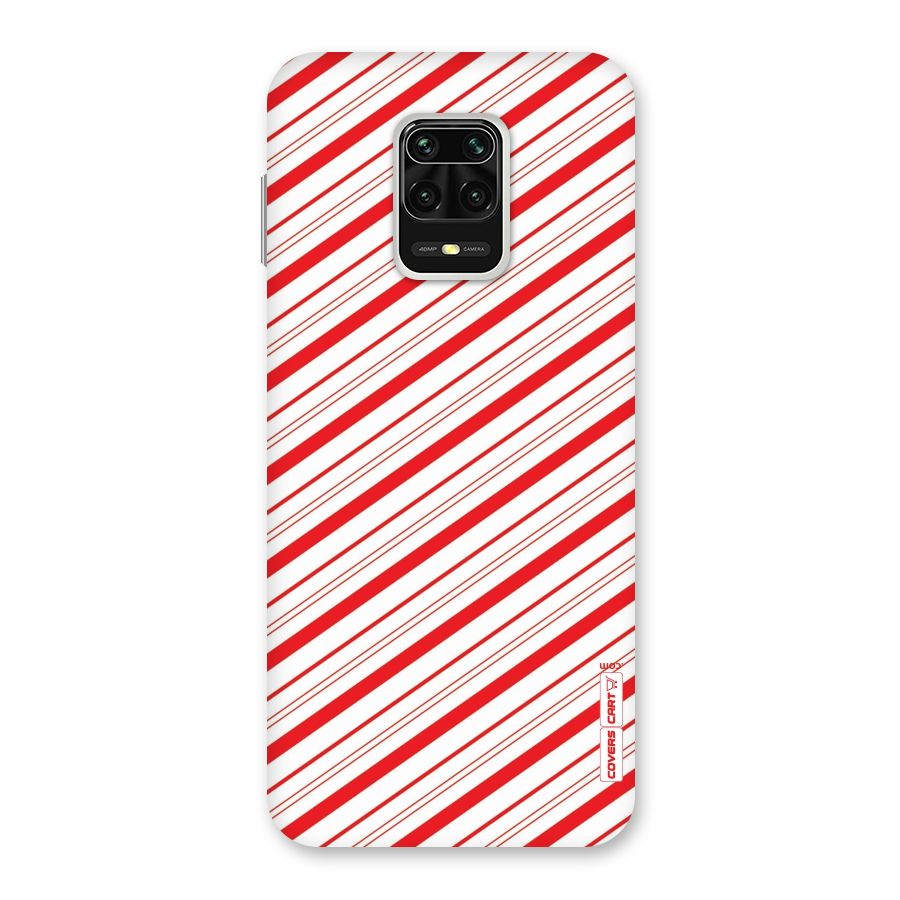Red And White Diagonal Stripes Back Case for Poco M2 Pro