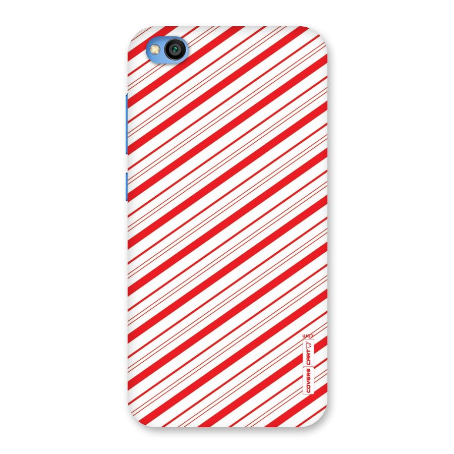 Red And White Diagonal Stripes Back Case for Redmi Go