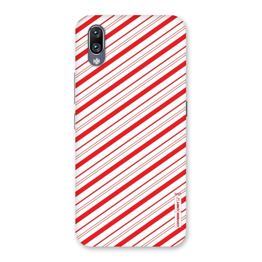 Red And White Diagonal Stripes Back Case for Vivo NEX