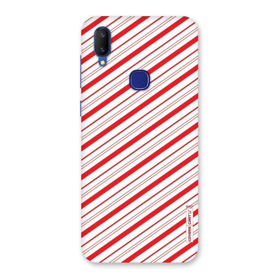 Red And White Diagonal Stripes Back Case for Vivo V11