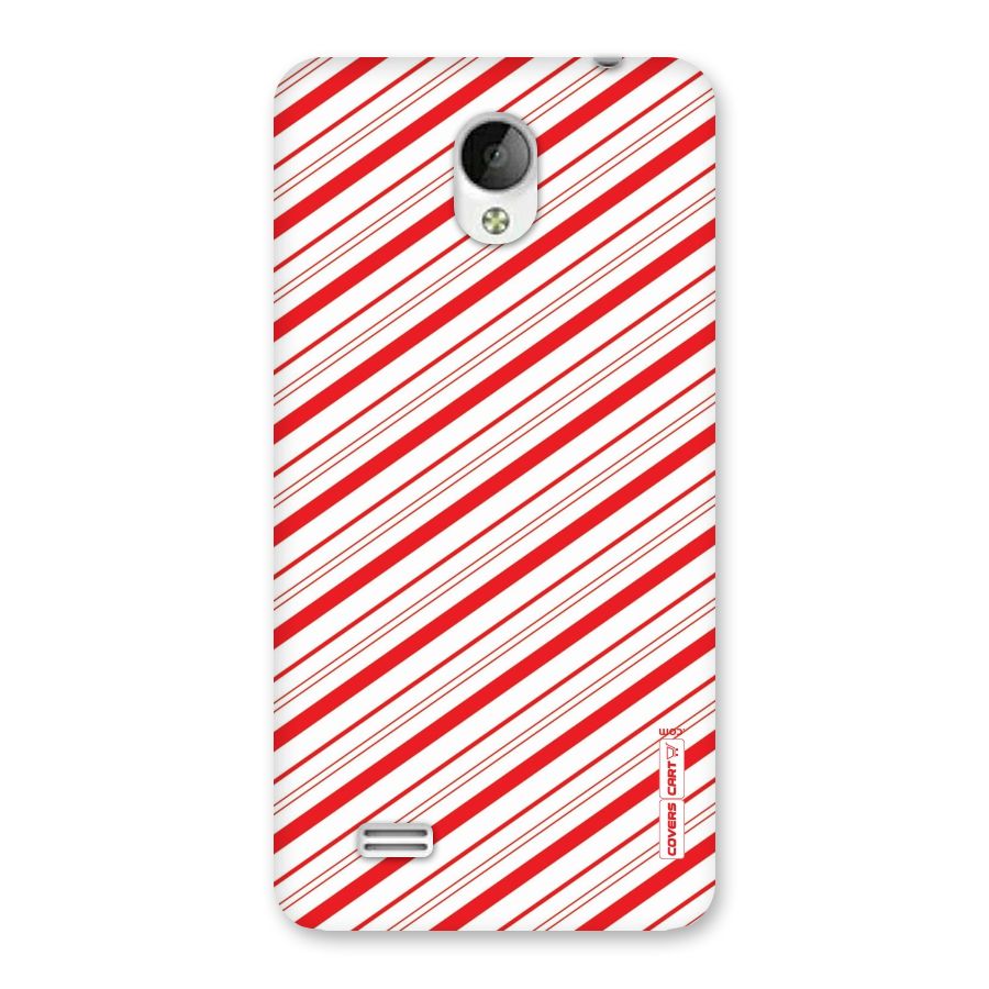 Red And White Diagonal Stripes Back Case for Vivo Y21