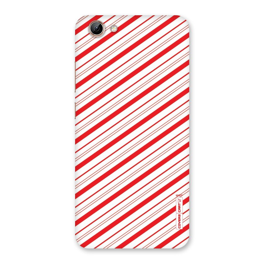 Red And White Diagonal Stripes Back Case for Vivo Y71