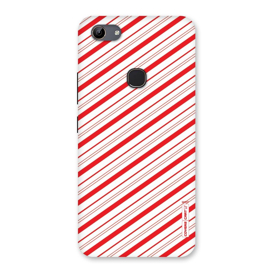 Red And White Diagonal Stripes Back Case for Vivo Y81