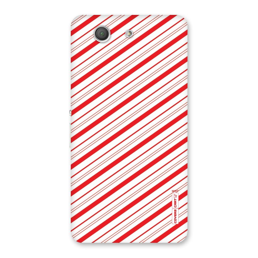 Red And White Diagonal Stripes Back Case for Xperia Z3 Compact