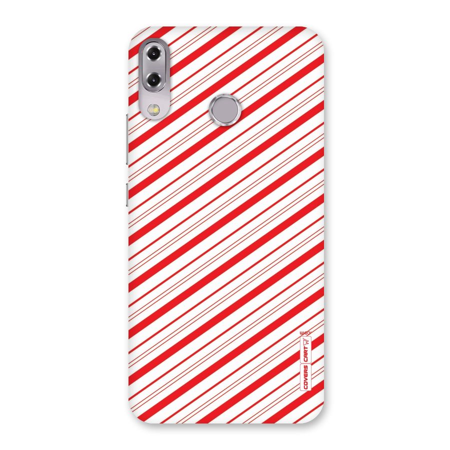 Red And White Diagonal Stripes Back Case for Zenfone 5Z