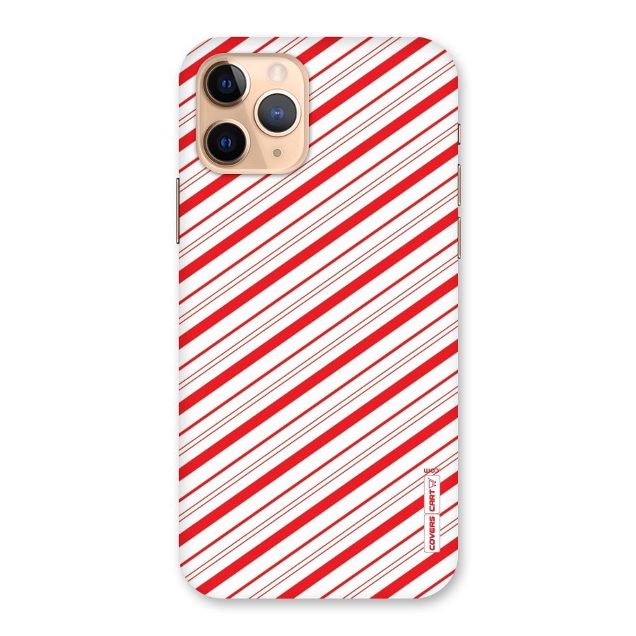 Red And White Diagonal Stripes Back Case for iPhone 11 Pro
