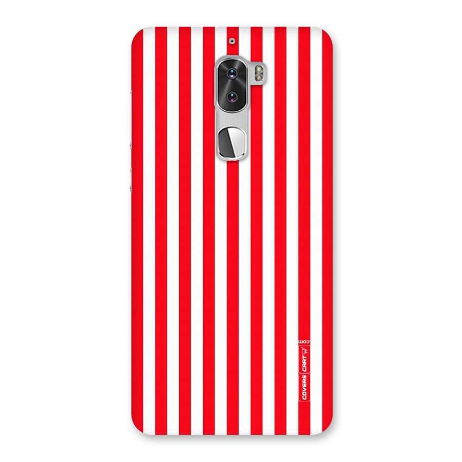 Red And White Straight Stripes Back Case for Coolpad Cool 1