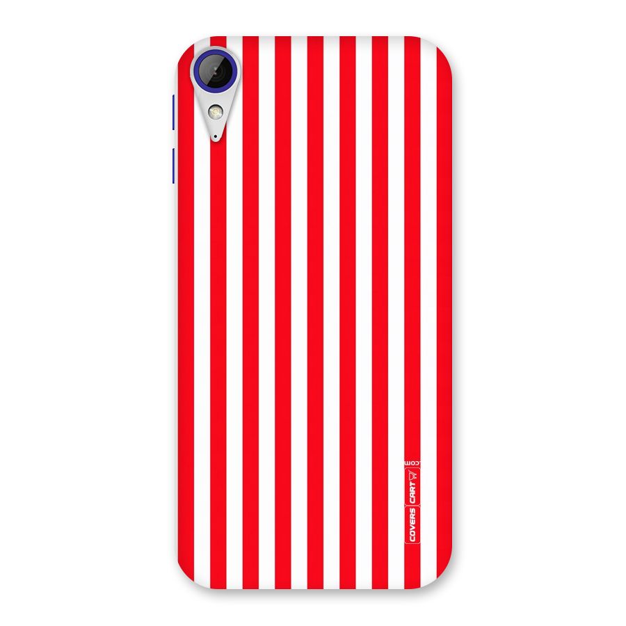 Red And White Straight Stripes Back Case for Desire 830