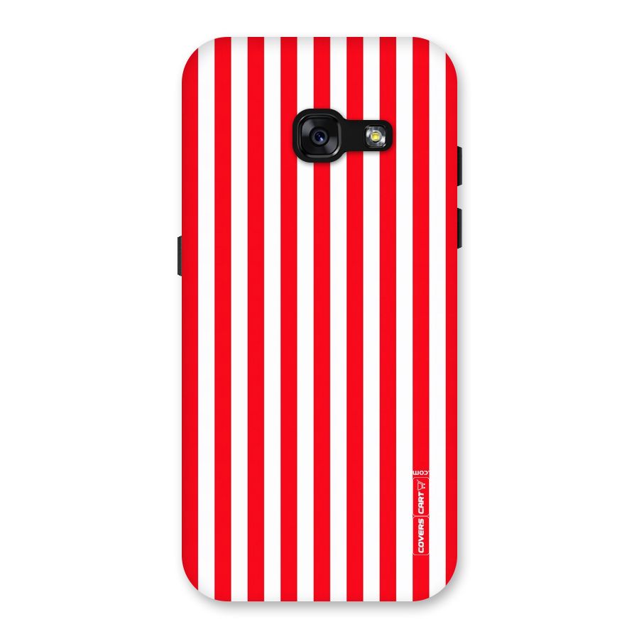 Red And White Straight Stripes Back Case for Galaxy A3 (2017)
