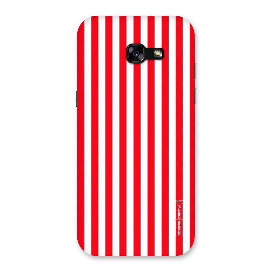 Red And White Straight Stripes Back Case for Galaxy A5 2017