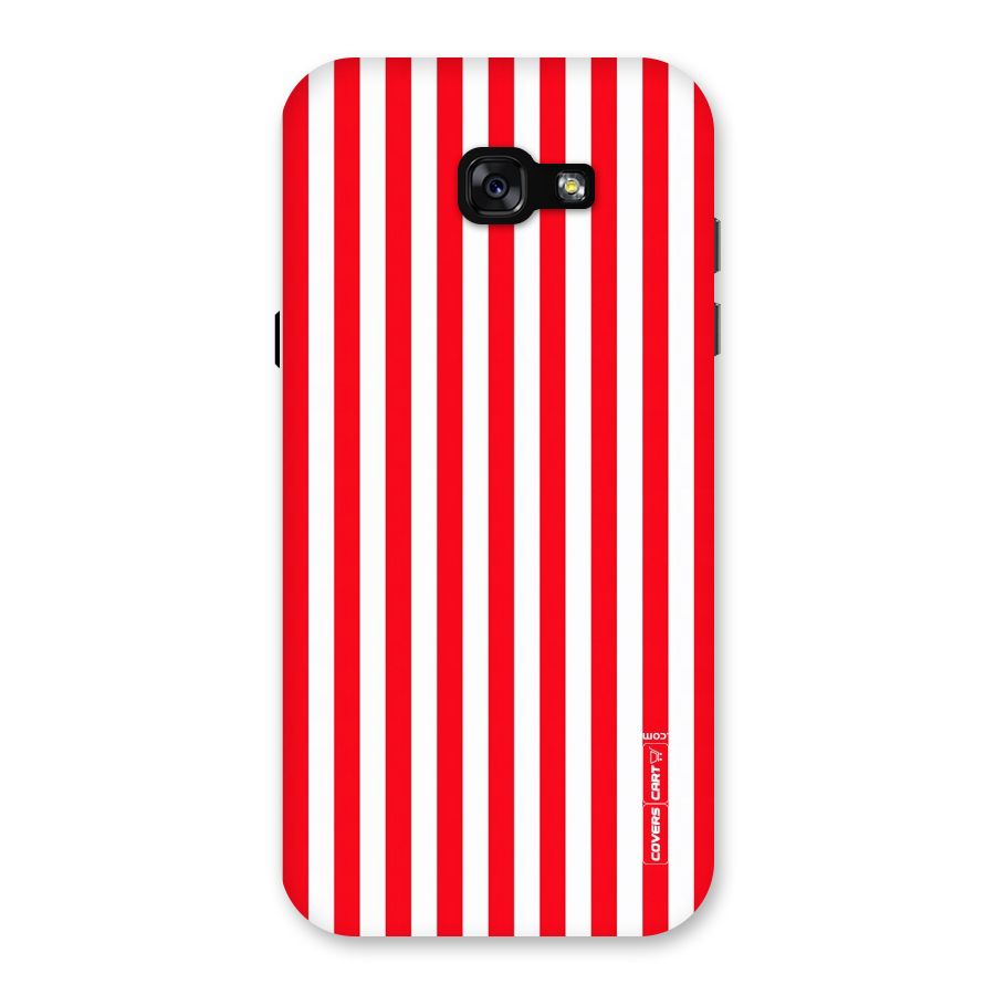 Red And White Straight Stripes Back Case for Galaxy A7 (2017)