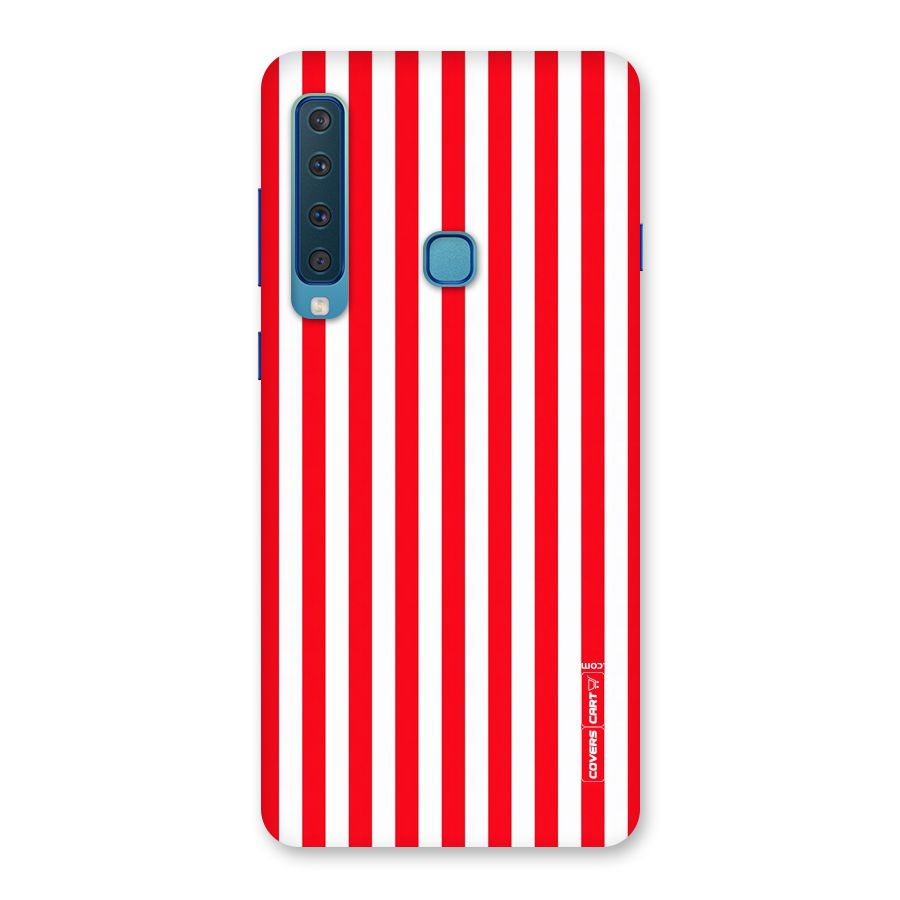 Red And White Straight Stripes Back Case for Galaxy A9 (2018)