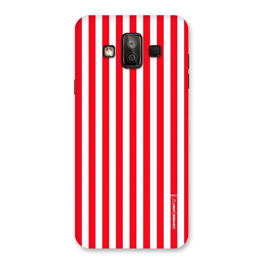 Red And White Straight Stripes Back Case for Galaxy J7 Duo