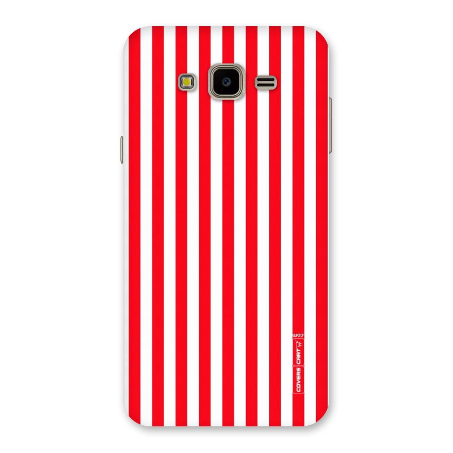 Red And White Straight Stripes Back Case for Galaxy J7 Nxt