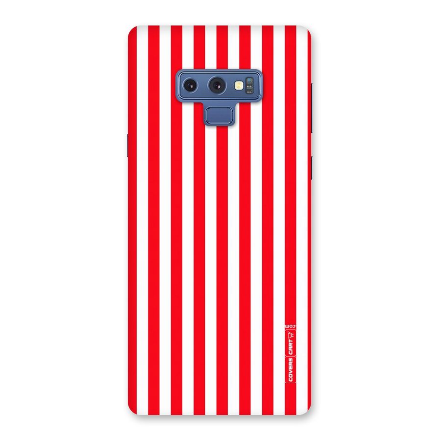 Red And White Straight Stripes Back Case for Galaxy Note 9