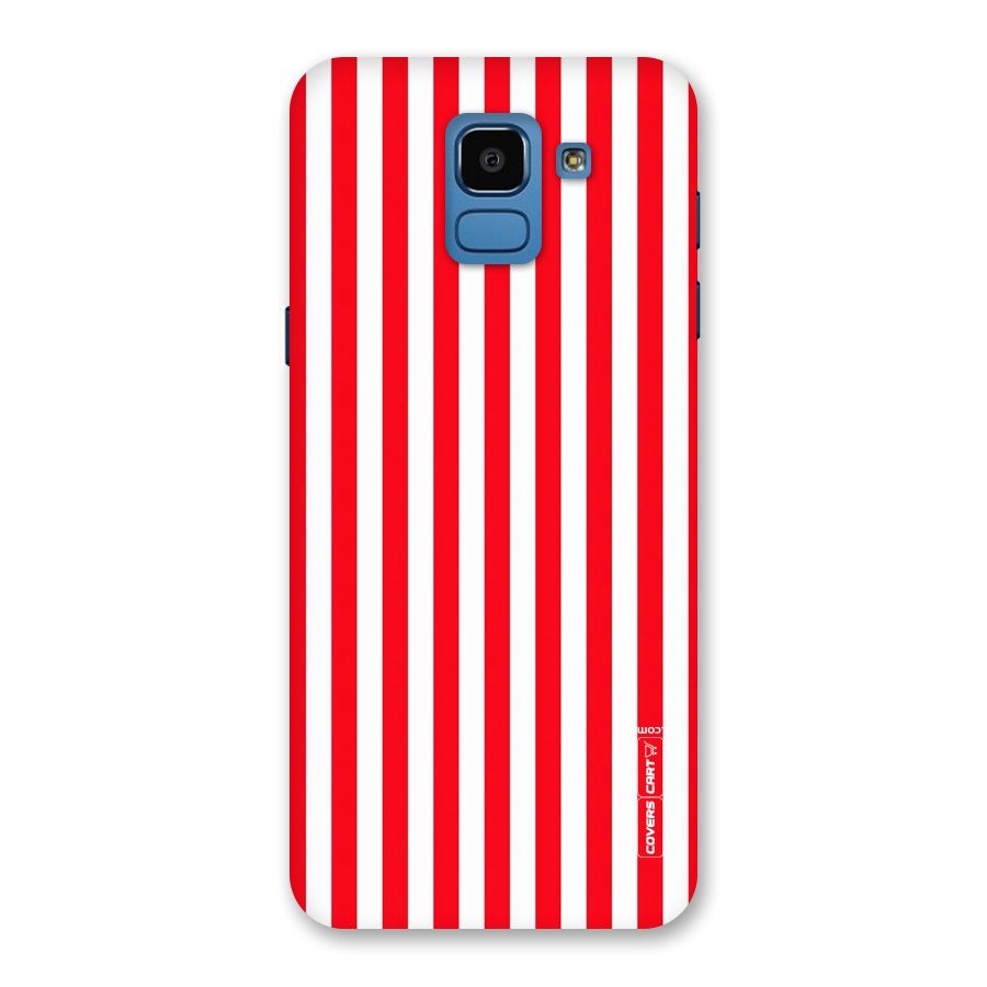 Red And White Straight Stripes Back Case for Galaxy On6
