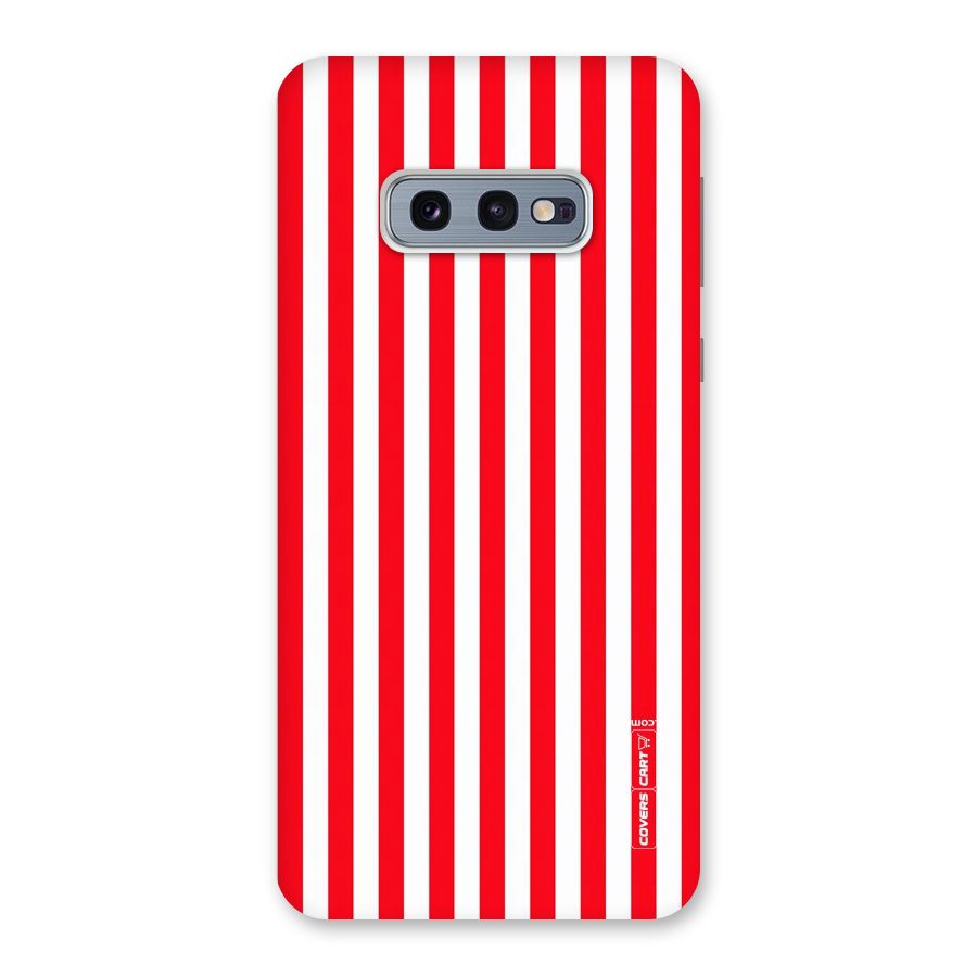 Red And White Straight Stripes Back Case for Galaxy S10e